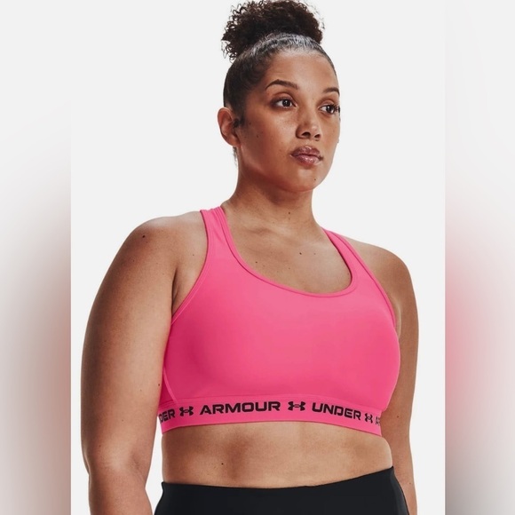 NWT Under Armour® Mid Crossback Sports Bra - Picture 1 of 10
